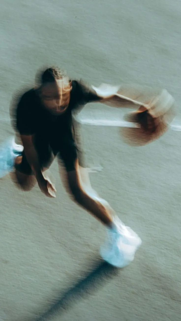 Athlete in motion during training