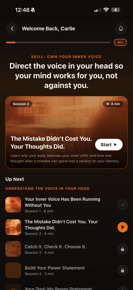 MindRep daily learning rep app screen